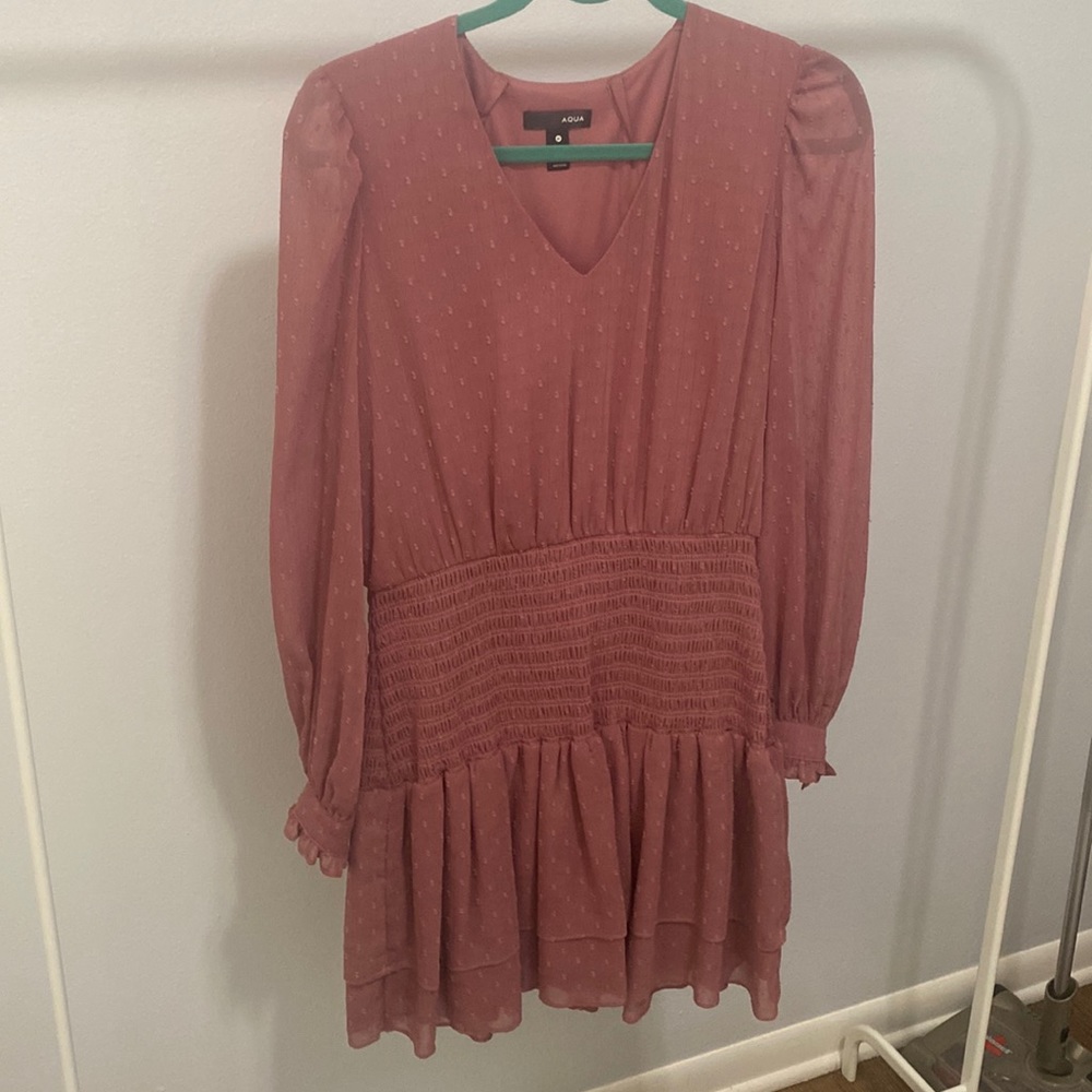 Aqua Size M Smocked Waist Dress